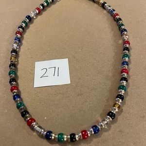 Multi color bead necklace